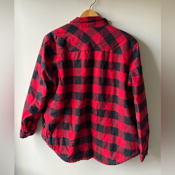 Eddie Bauer Buffalo plaid shacket with Sherpa lining - Picture 2 of 5